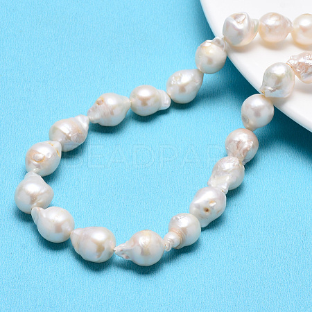 Natural Baroque Pearl Keshi Pearl Beads Strands PEAR-S012-66-1
