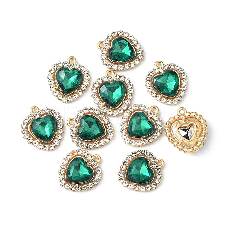 Alloy Crystal Rhinestone Charms ALRI-YW0001-01G-1