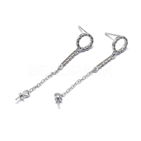 925 Sterling Silver Stud Earring Findings STER-L057-038P-1