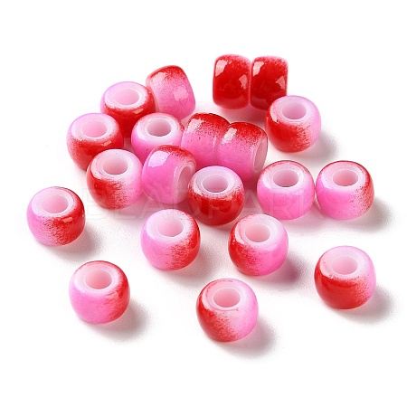 Spray Painted ABS Plastic European Beads KY-G033-02A-06-1