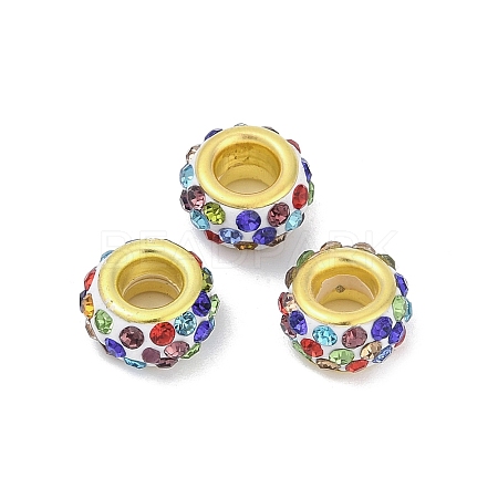 Alloy Rhinestone Clay Pave Beads ALRI-D300-04G-06-1