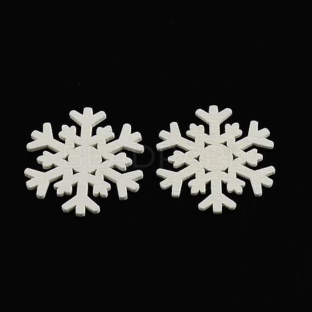 Dyed Snowflake Wood Cabochons WOOD-R240-20-1