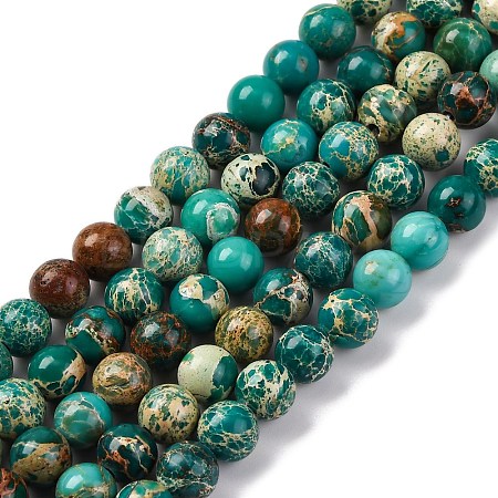 Dyed Natural Regalite/Imperial Jasper/Sea Sediment Jasper Beads Strands X-G-B124-C02-13-1