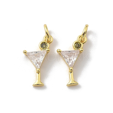 Brass Pave Cubic Zirconia Pendants X-KK-P325-17A-G-1
