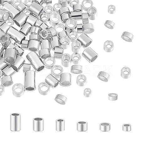 90pcs 6 Styles 925 Sterling Silver Tube Beads STER-PH0002-54-1