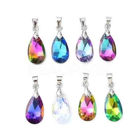 Electroplated Glass Pendants PALLOY-JF03062-1