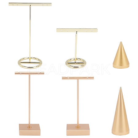4 Sets 4 Styles Metal Earring Display Stand Sets EDIS-FG0001-37-1