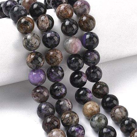 Natural Charoite Beads Strands G-C270-O03-10-1