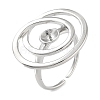 Rack Plating Brass Open Cuff Ring Settings KK-Z071-30P-1