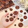 100Pcs 6 Style Natural Flat Round 4-hole Basic Sewing Button FIND-OC0002-11-3