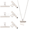 6Pcs 201 Stainless Steel Brooch Convert Necklaces Pendant Hooks STAS-BBC0010-60-7