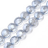Electroplate Transparent Glass Beads Strands EGLA-N002-38-F04-1