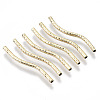 Brass Curved Tube Beads X-KK-R112-034C-NF-1