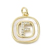 Rack Plating Brass Micro Pave Clear Cubic Zirconia Pendants KK-E102-33G-F-1