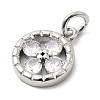 Brass Micro Pave Cubic Zirconia Charms KK-C139-21P-2