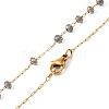Ion Plating(IP) Crucifix Cross 304 Stainless Steel Rosary Bead Necklaces NJEW-M075-04G-02-3