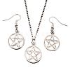 Hollow Out Star Alloy Pendant Necklaces & Dangle Earrings Sets FS-WG345ED-01-5