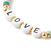 Polymer Clay Heishi Beads Stretch Bracelets Sets for Valentine's Day BJEW-JB06298-02-6