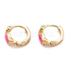 Brass Micro Pave Clear Cubic Zirconia Huggie Hoop Earrings EJEW-P187-C-3
