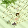 Mushroom Gemstone Copper Wire Wrapped Pendant Necklace for Girl Women NJEW-JN04281-2