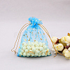 Rectangle Organza Drawstring Bags CON-PW0001-056A-09-1
