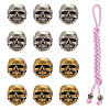 12Pcs 2 Colors Outdoor EDC Tool Brass Parachute Rope European Beads KK-NB0003-62-1