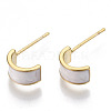Brass Enamel Half Hoop Earrings KK-N232-97A-NF-1