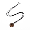 Adjustable Natural Mixed Gemstone Sailor's Knot Pendant Necklace with Nylon Cord for Women NJEW-L171-02-3
