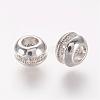 Brass Micro Pave Cubic Zirconia Beads ZIRC-J016-21-2