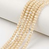 Electroplate Opaque Solid Color Glass Beads Strands EGLA-A034-P1mm-L14-1