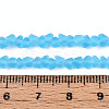 Frosted Transparent Glass Beads Strands GLAA-N016-4mm-06-4