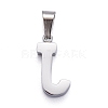 Non-Tarnish 304 Stainless Steel Letter Pendants STAS-H127-J-P-2