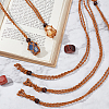 6Pcs Adjustable Waxed Cord Macrame Pouch Empty Stone Holder Necklace Making NJEW-BBC0001-08B-4