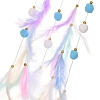Woven Net/Web with Feather Hanging Suncatchers HJEW-F024-03C-2