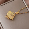 Vintage 304 Stainless Steel Enamel Evil Eye Pendant Necklaces for Women XZ3178-5