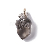 Transparent Resin Pendants RESI-E028-01G-02-2