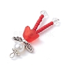 Glass Seed & Acrylic Pearl Beaded Pendants PALLOY-MZ00193-02-4