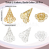 40Pcs 2 Colors Brass Bead Caps IFIN-SC0001-97-2