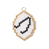 Glass Seed Beaded Twelve Constellations Pendants PALLOY-MZ00891-04-1