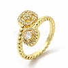 Cubic Zirconia Square Cuff Ring KK-A180-27G-3