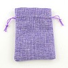 Polyester Imitation Burlap Packing Pouches Drawstring Bags ABAG-R004-14x10cm-08-4