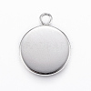 304 Stainless Steel Pendant Cabochon Settings STAS-E146-18P-14mm-1