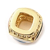 Rack Plating Brass Micro Pave Cubic Zirconia Evil Eye European Beads with Enamel KK-M247-34G-06-2