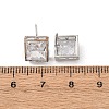 Brass Micro Pave Clear Cubic Zirconia Stud Earrings EJEW-C174-02B-P-5