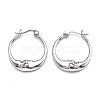 Brass Micro Pave Clear Cubic Zirconia Hoop Earrings EJEW-J101-28P-1