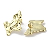 Rack Plating Brass Twist Leaf Stud Earrings EJEW-M237-08G-2