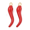 Rack Plating Alloy Enamel Pendants PALLOY-R451-07G-03-1