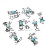 26Pcs 26 Styles Alloy with Resin Imitation Synthetic Turquoise Pendants FIND-CJ0002-31-3