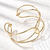 304 Stainless Steel Cuff Bangles for Women BJEW-Z150-01G-03-3