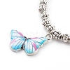 Alloy Enamel Butterfly Charm Bracelets BJEW-JB06075-01-2